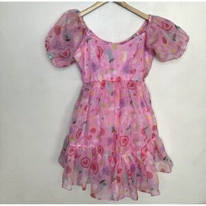 sweet society pastel butterfly mesh puff sleeve dress plus size Hot Topic | Dresses | Sweet Society Pastel Butterfly Mesh Puff Sleeve Dress Size Small